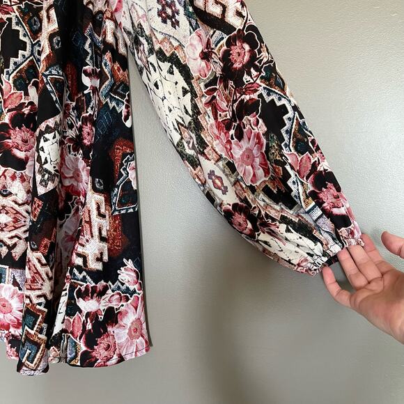 Show Me Your Mumu Jamie Tunic Mini Babydoll Dress Small Girl Tribe Mixed Printn - Picture 13 of 16